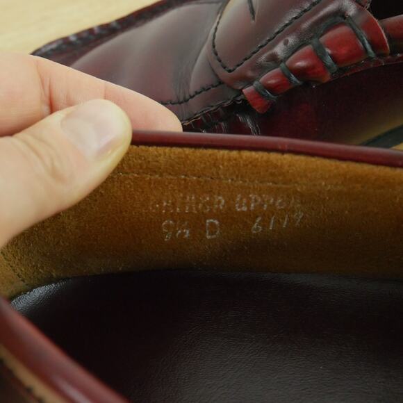 Vintage Mens 9 1/2 Penny Loafers Burgundy Slip On Shoes Preppy Classic Heritage main image 11